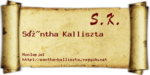 Sántha Kalliszta névjegykártya